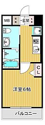 エグゼ大阪ドーム 1Kの間取図画像