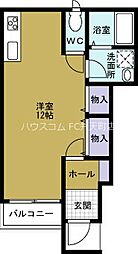 カーサ　ロングール 1階ワンルームの間取り