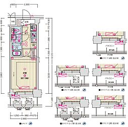 ソルテラス大阪BAYSTATIONSIDE 8階1Kの間取り