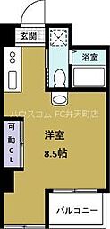 レオンコンフォート弁天町 8階ワンルームの間取り