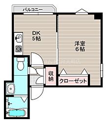 アビタシオン大阪港 5階1DKの間取り
