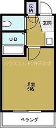 グランロード弁天町 4階1Kの間取り