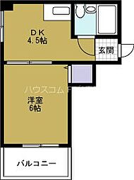 デイズハイツ境川 5階1DKの間取り