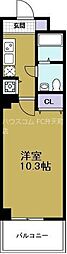 アリビオ港晴 7階1Kの間取り