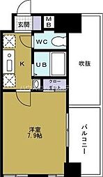 ハーバーハウス大阪 3階1Kの間取り