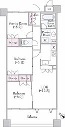 ワイズユウラク久米川 2SLDKの間取図画像