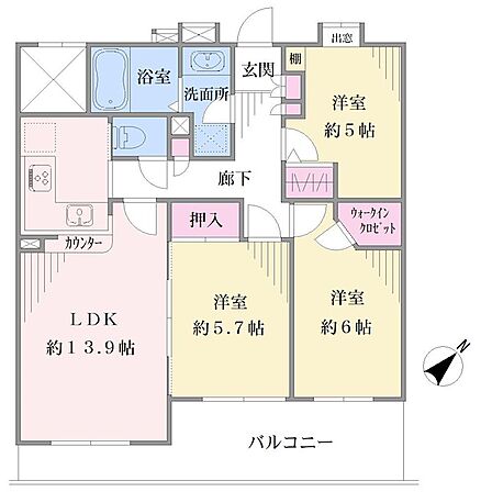 3LDK 間取り