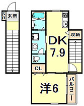 兵庫県西宮市小松南町１丁目（賃貸アパート1DK・2階・40.61㎡） その2