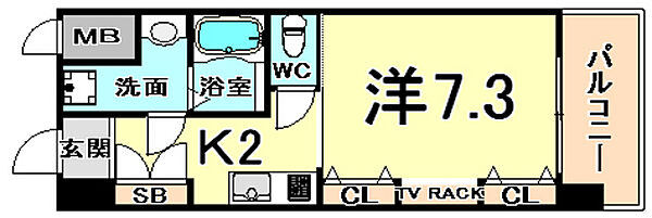兵庫県西宮市甲子園七番町(賃貸マンション1K・5階・25.80㎡)の写真 その2