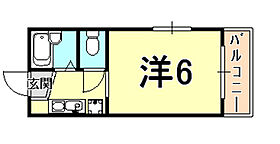 兵庫県西宮市上ケ原一番町（賃貸アパート1K・1階・17.40㎡） その2