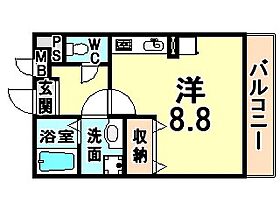 OTTS西ノ口  ｜ 兵庫県伊丹市御願塚５丁目（賃貸アパート1R・3階・26.33㎡） その2