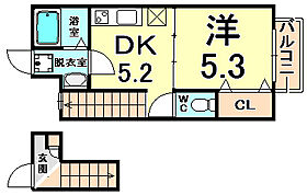 コート青山  ｜ 兵庫県尼崎市下坂部１丁目（賃貸アパート1DK・2階・28.56㎡） その2