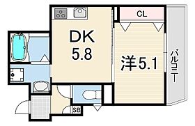 クリエオーレ梶ヶ島  ｜ 兵庫県尼崎市梶ケ島（賃貸アパート1DK・2階・29.37㎡） その2