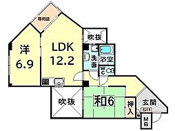 メゾンリベルテ 2LDKの間取図画像