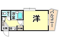 ハッピー稲野マンション 1Kの間取図画像