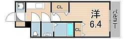 ブランTAT尼崎七松町1 6階1Kの間取り