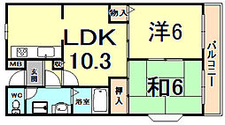 エスペランサ藤井 2LDKの間取図画像