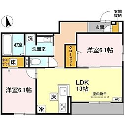 FIELD COURT 2LDKの間取図画像