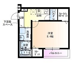 フジパレス阪神尼崎 1Kの間取図画像
