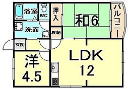 サンコーポムコ 2LDKの間取図画像