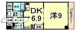 プロヴァンス 1DKの間取図画像