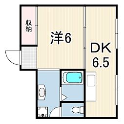 ペディハイツ塚口 1DKの間取図画像