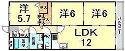 プレミールソシア 3LDKの間取図画像