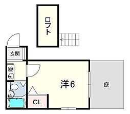 サンパレス21武庫之荘 1Kの間取図画像