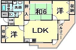 イーリス武庫之荘 3LDKの間取図画像