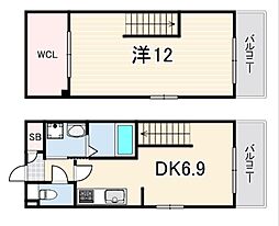 LEGALAND塚口 1DKの間取図画像