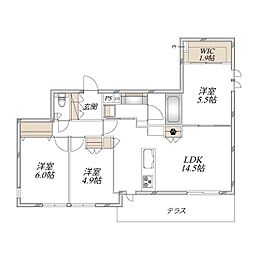 SOLE塚口本町 3LDKの間取図画像