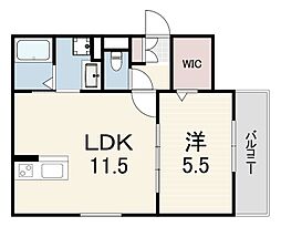 ファインレジデンシア尼崎立花 1LDKの間取図画像