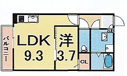 プランタン尼崎 1LDKの間取図画像