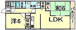 ミレア武庫之荘 2LDKの間取図画像