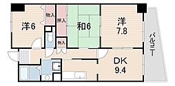 ドエル食満 3DKの間取図画像