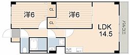 ウィズプレジール若王寺 2LDKの間取図画像