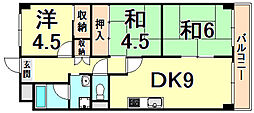 パル武庫北 3DKの間取図画像