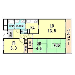 アリオ2 3LDKの間取図画像