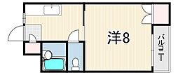 ヴィラマックス 1Kの間取図画像