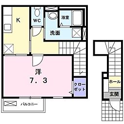 セレーノ西台 1Kの間取図画像