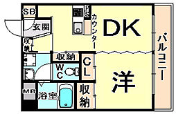 セレーナ塚口 1DKの間取図画像