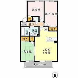 ヴィラ'98 3LDKの間取図画像
