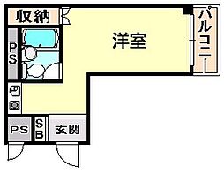 ヴェルドール塚口 ワンルームの間取図画像