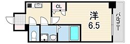 レーヴメゾン尼崎昭和通 1Kの間取図画像