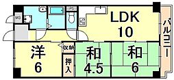 ハウゼ富士 2LDKの間取図画像