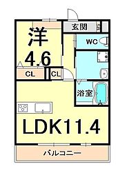 エトワールシャトー1 1LDKの間取図画像
