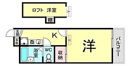 アバントコート尼崎 1Kの間取図画像