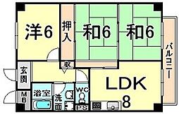 グランディール園田 2SLDKの間取図画像