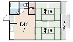 ハイツ金和田 2DKの間取図画像