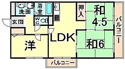 メゾンエスポアール 3DKの間取図画像